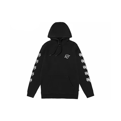 Vans Heart Pattern Pullover Hoodie Black - Unisex Sweatshirt VN0A54AHBLK