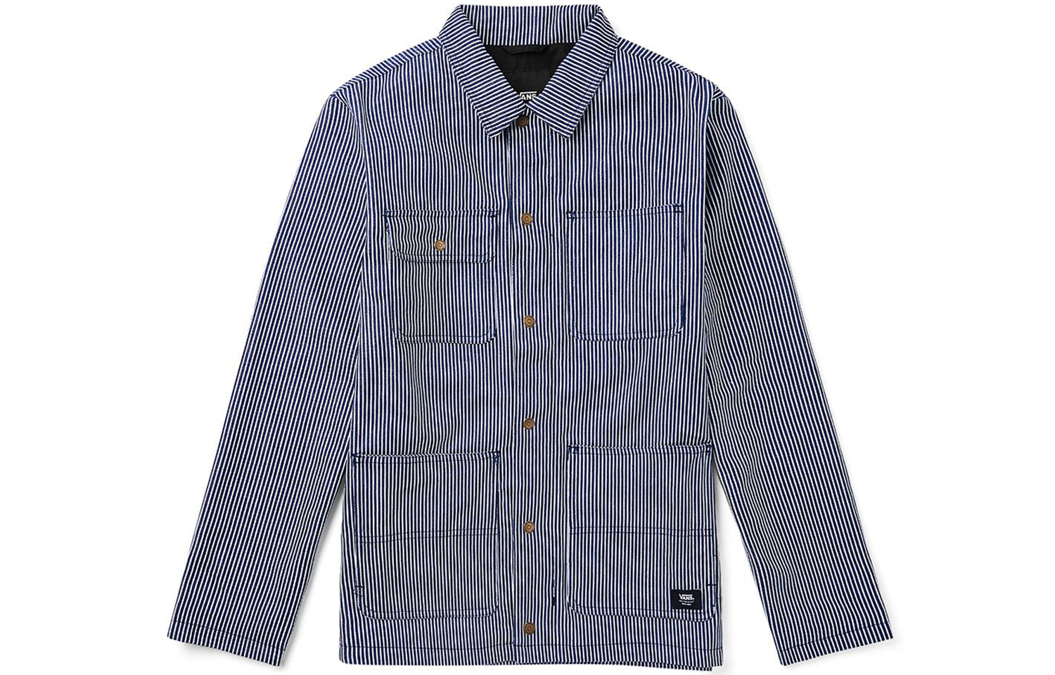 Vans Hickory Drill Chore Blue White Striped Jacket Unisex Blue White Patchwork VN0A3WF2P7N