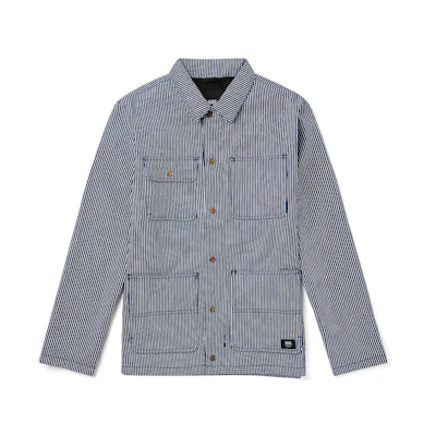 Vans Hickory Drill Chore Blue White Striped Jacket Unisex Blue White Patchwork VN0A3WF2P7N