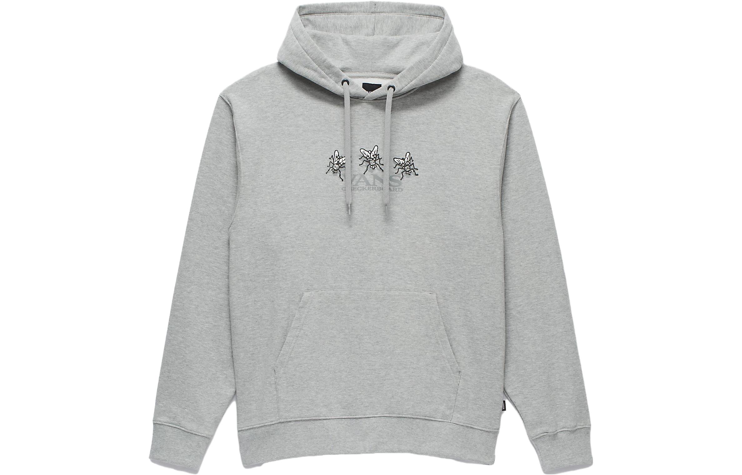 Vans High Flyer Loose Pullover Hoodie Gray Letter Print Long Sleeve VN000AJK02F