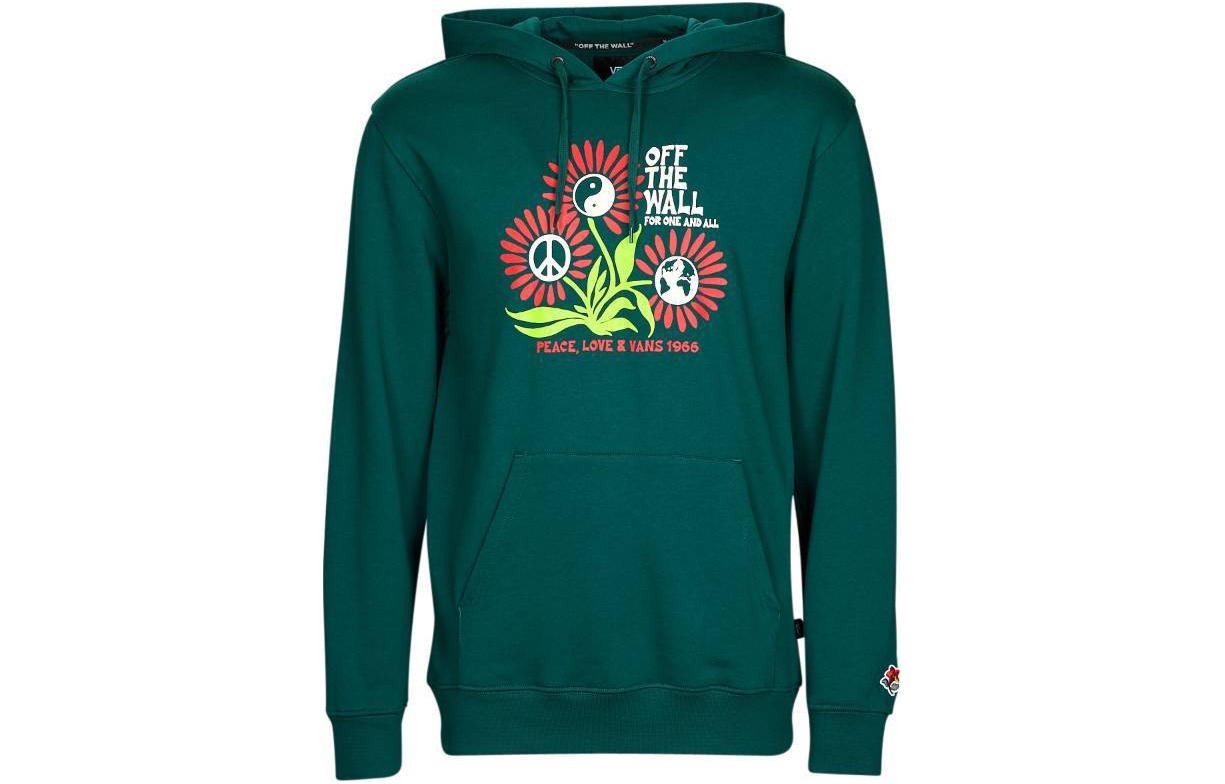 Vans In Our Hands Floral Print Hoodie Green Menswear VN0000C160Q
