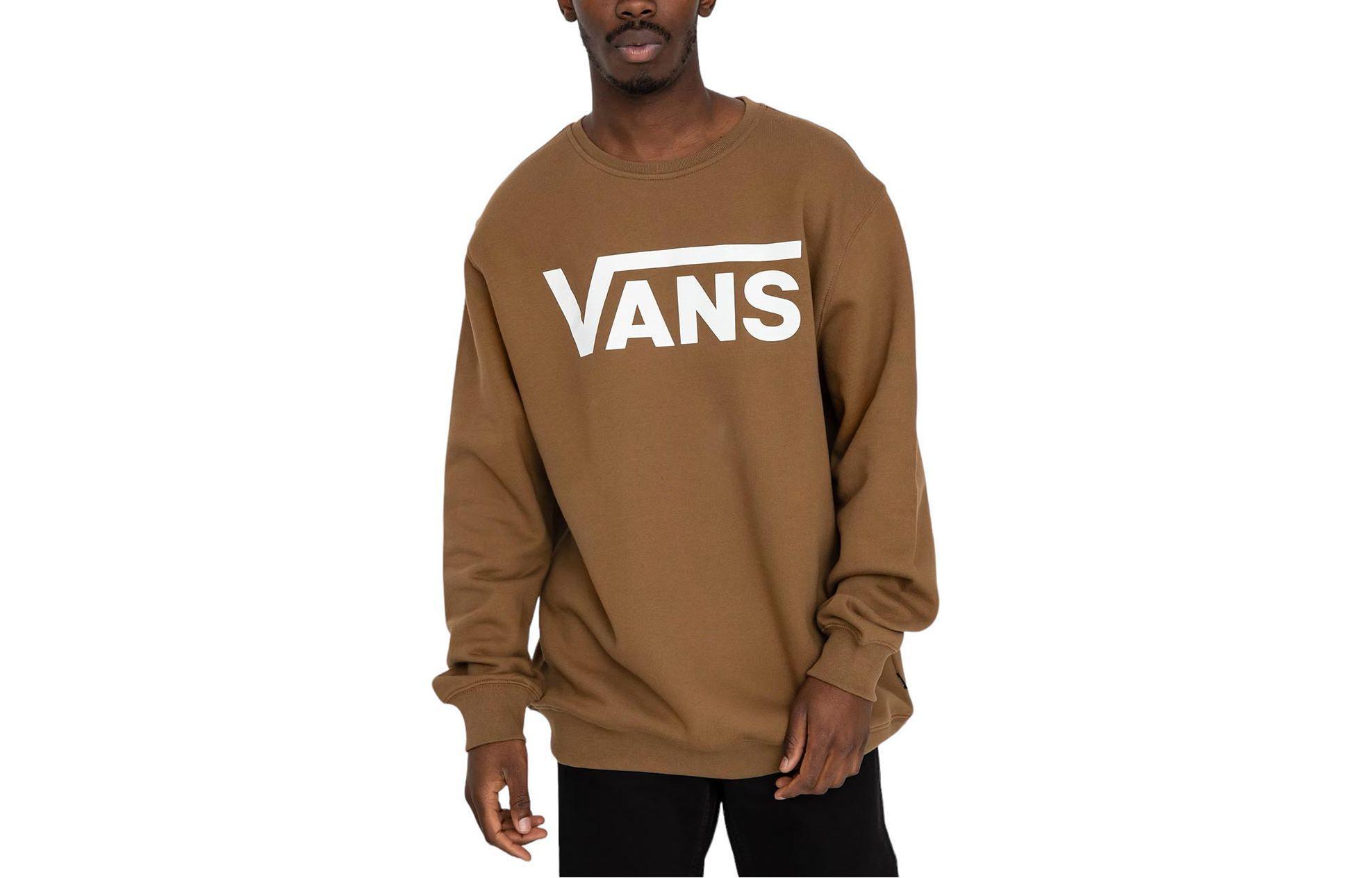 Vans Khaki Crewneck Pullover Sweatshirt with Letter Print VN0A456A0E0