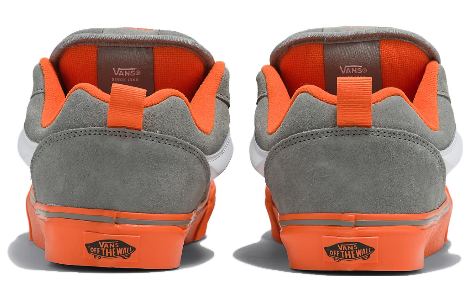Lookbook Vans Knu Skool 舒適百搭 防滑減震 低筒 滑板鞋 男女同款 灰橙