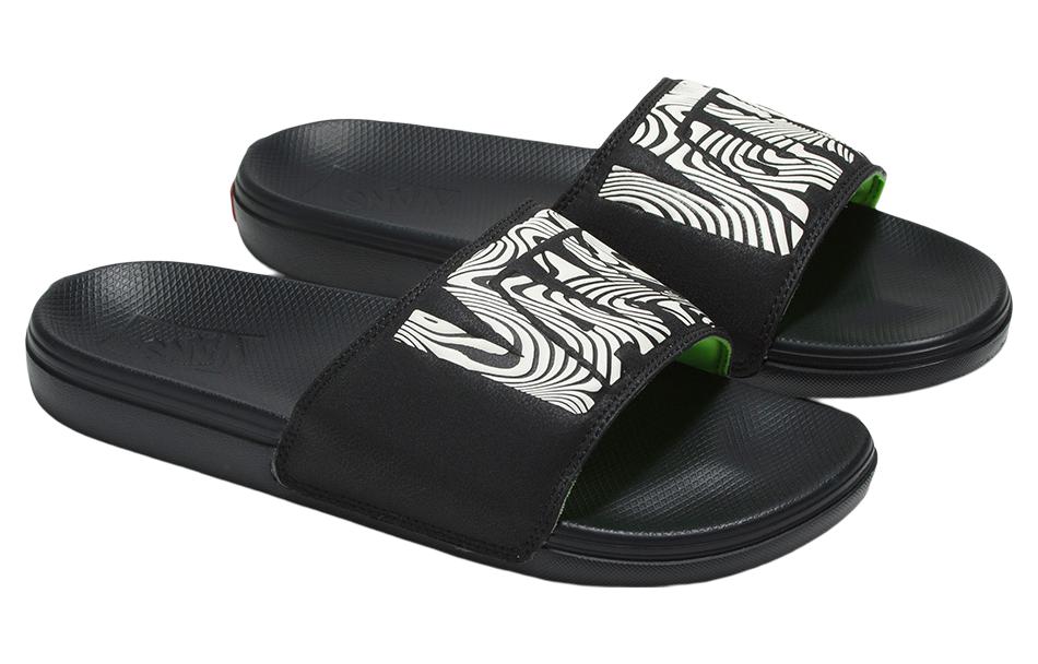 Lookbook 반스 라 코스타 슬라이드온 "블랙 화이트" (40 characters) VN0A5HF5BKA1