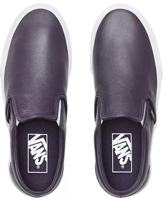 Vans Leather Classic Slip-On 'Black White' VN0A38F7VM9 Shop Vans Leather Classic Slip-On 'Black White' VN0A38F7VM9