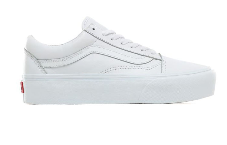 Order Vans OLD SKOOL PLATFORM in Pelle Bianca VN0A3B3UOER