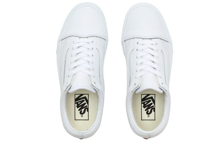 Shop Vans OLD SKOOL PLATFORM in Pelle Bianca VN0A3B3UOER