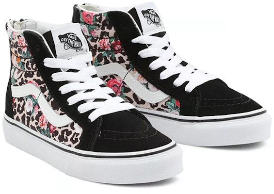 中童 Vans SK8 HI 豹紋花卉拉鍊 休閒 高筒 兒童滑板鞋 黑白粉 Lookbook 中童 Vans SK8 HI 豹紋花卉拉鍊 休閒 高筒 兒童滑板鞋 黑白粉
