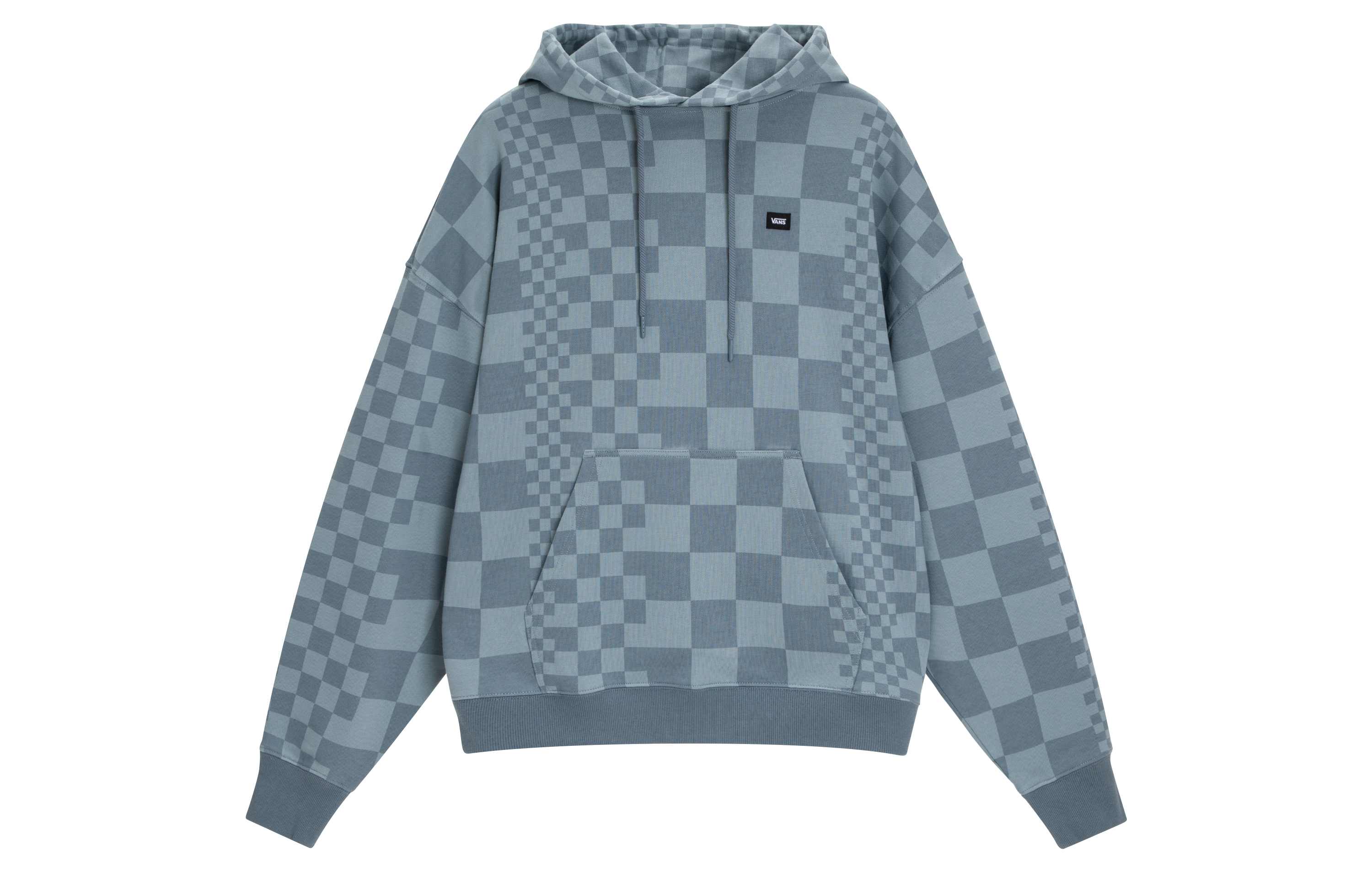 Vans Letter Logo Irregular Checkered Hoodie Unisex Denim Blue VN0A7YIZYA1