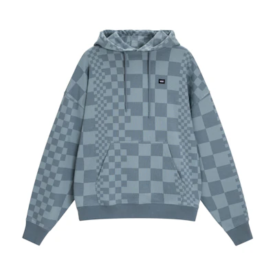 Vans Letter Logo Irregular Checkered Hoodie Unisex Denim Blue VN0A7YIZYA1