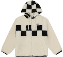Vans Letter Logo Print Checkerboard Fleece Zip Jacket Unisex Retro White VN00090Z3KS Vans Letter Logo Print Checkerboard Fleece Zip Jacket Unisex Retro White VN00090Z3KS