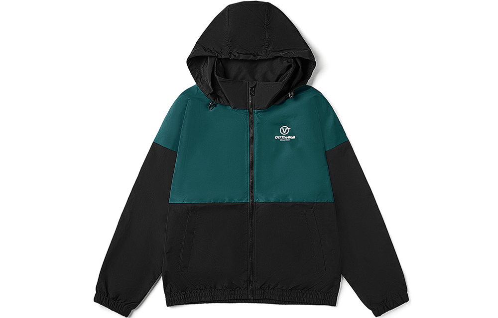 Vans Letter Print Color Block Hoodie Jacket Green (Unisex) VN0A489VTTZ