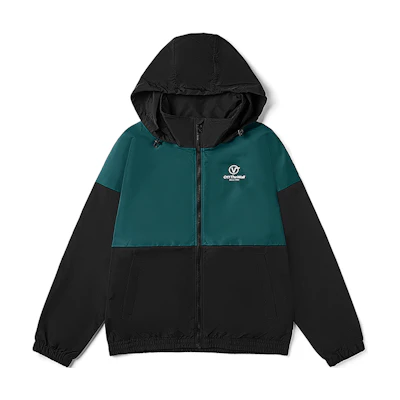 Vans Letter Print Color Block Hoodie Jacket Green (Unisex) VN0A489VTTZ