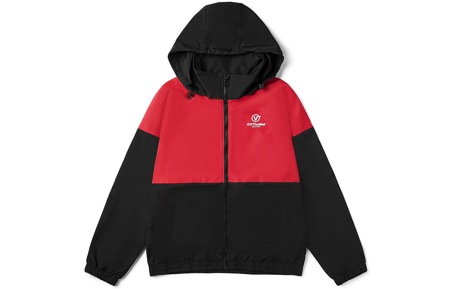 Vans Letter Print Colorblock Hoodie Jacket Unisex - Red VN0A489VIZQ