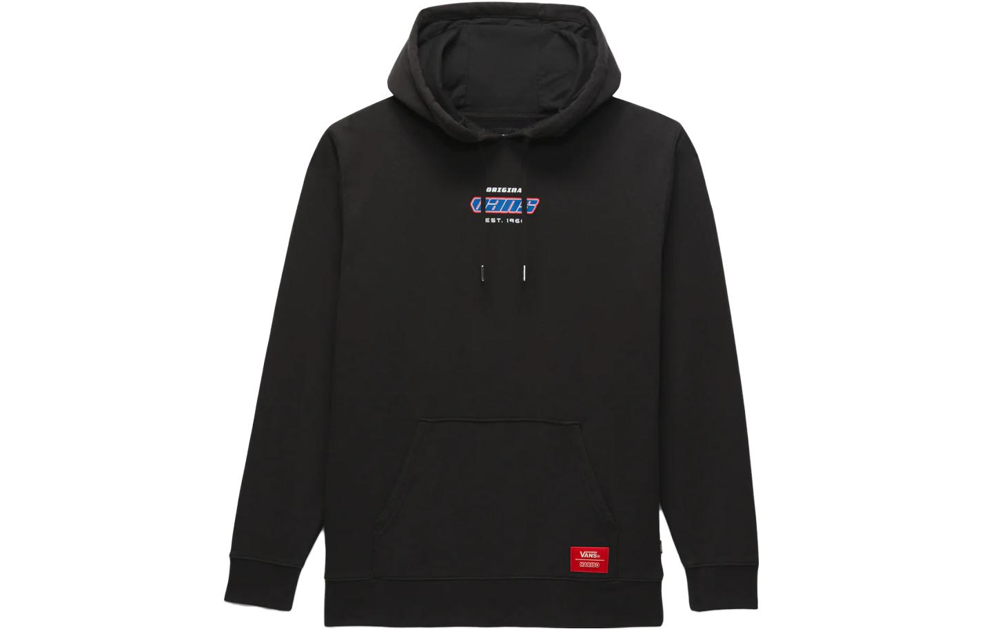 Vans Letter Printed Pullover Hoodie Unisex Black Long Sleeve VN0008FKBLK