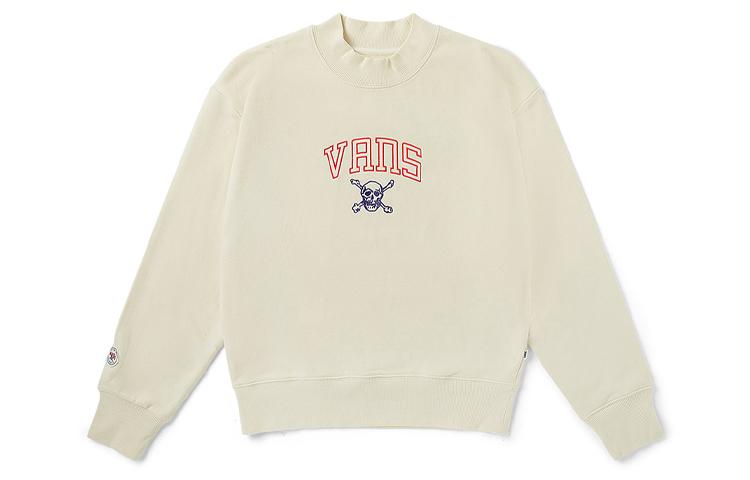 Vans Letter Skeleton Embroidered Crewneck Sweatshirt Beige (Unisex) VN0A4UTUZ6K