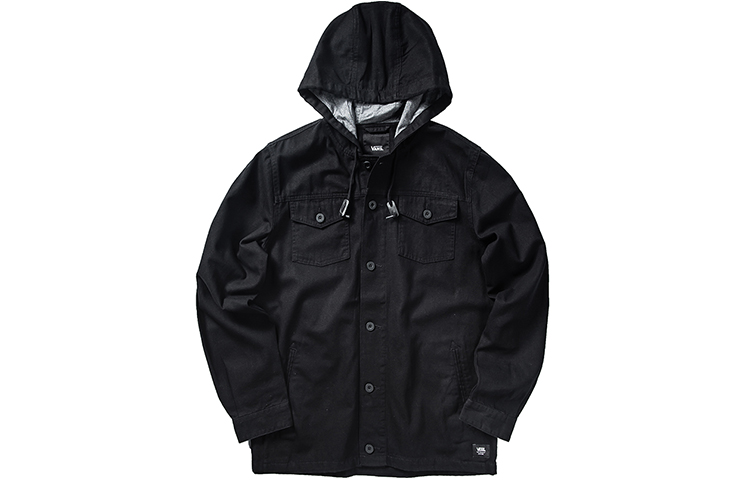 Vans LISMORE Black Hooded Casual Coach Jacket VN0A36JLBLK