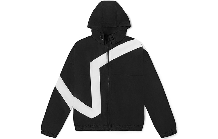 Vans Logo Colorblock Hoodie Jacket Unisex - Black VN0A54JBBLK