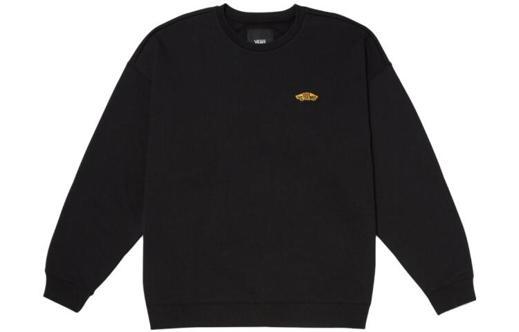 Vans Logo Crewneck Pullover Loose Fit Sweatshirt Black Long Sleeve VN000K2ABLK