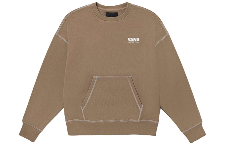 Vans Logo Crewneck Pullover Sweatshirt Unisex Light Beige VN0A5H9GYEH