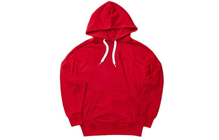 Vans Logo Embroidered Loose Fit Hoodie Red (Unisex) VN0A3TYUIZQ