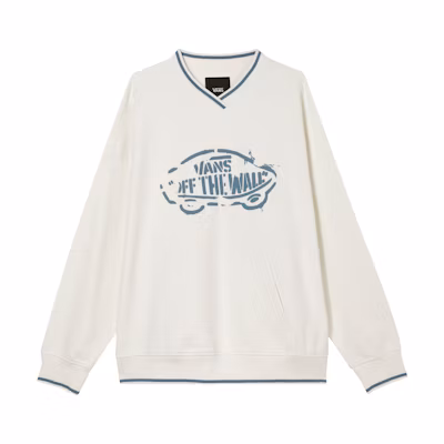 Vans Logo Letter Print Loose V-Neck Sweatshirt Unisex Off-White VN000GPKFS8