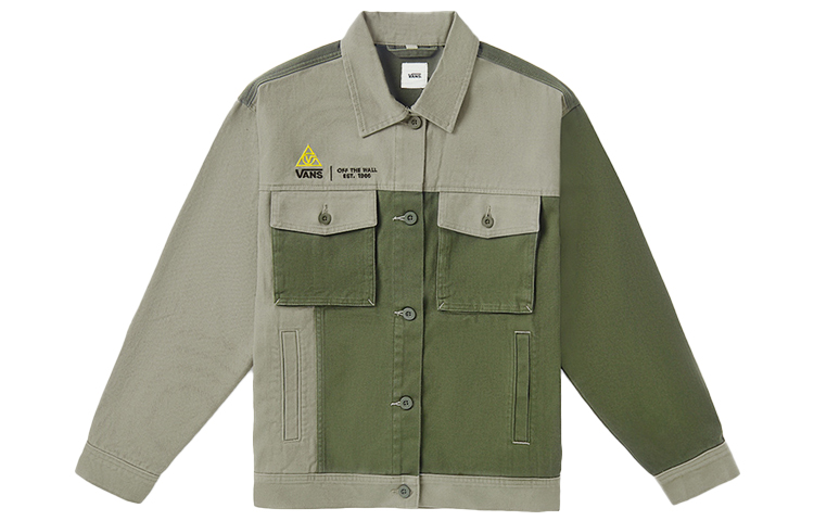 Vans Logo Outdoor Multi-Pocket Casual Jacket Green (Unisex) VN0A4RBPKCZ