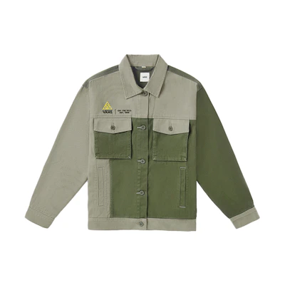 Vans Logo Outdoor Multi-Pocket Casual Jacket Green (Unisex) VN0A4RBPKCZ