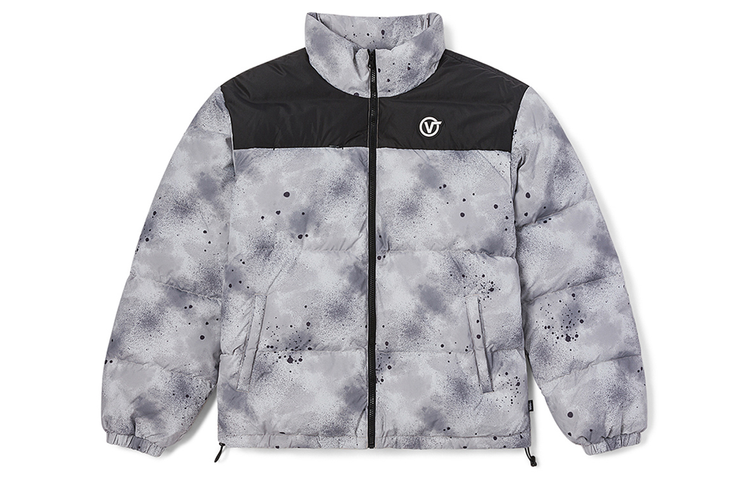 Vans Logo Patchwork Puffer Jacket Unisex Gray VN0A7YK1YC9