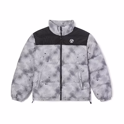 Vans Logo Patchwork Puffer Jacket Unisex Gray VN0A7YK1YC9