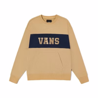 Vans Logo Patchwork Pullover Casual Sweatshirt Unisex - Clay Color VN0002HRYUU