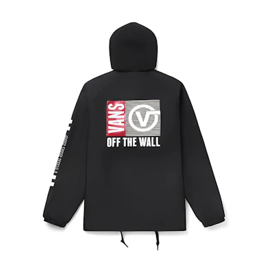 Vans Logo Print Casual Jacket Unisex Couples' Style Black VN0A489TBLK