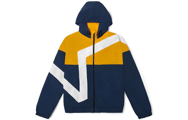 Vans Logo Print Colorblock Hoodie Jacket Unisex Deep Blue VN0A54JBLKZ