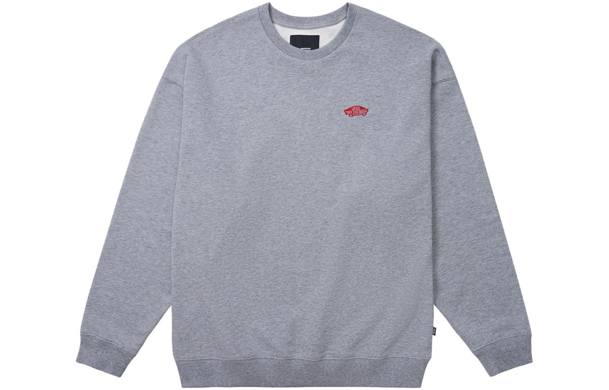 Vans Logo Print Crewneck Loose-Fit Long-Sleeve Sweatshirt Grey VN000K2AHTG1
