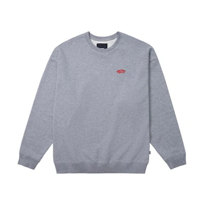 Vans Logo Print Crewneck Loose-Fit Long-Sleeve Sweatshirt Grey VN000K2AHTG1
