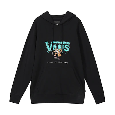 Vans Logo Print Hoodie Unisex Black VN0A5H9ABLK
