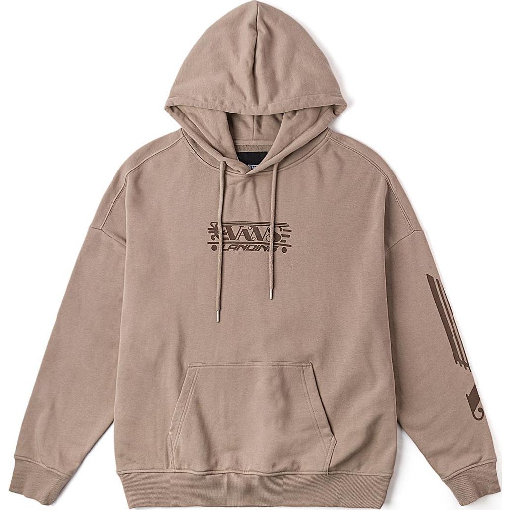 Vans Logo Print Hoodie Unisex Long Sleeve - Light Brown VN000KVJYEH