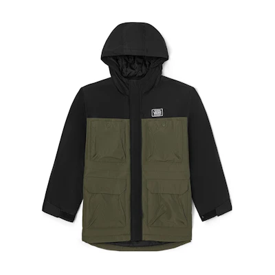 Vans Logo Print Multi-pocket Zip Vintage Colorblock Hooded Jacket - Outdoor Style VN000915KCZ