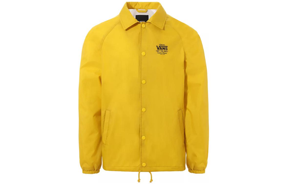 Vans Logo Print Single-Breasted Loose Jacket Unisex Saiyan Yellow VN0002MUD2P