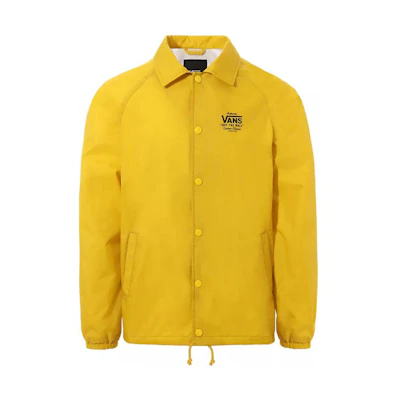 Vans Logo Print Single-Breasted Loose Jacket Unisex Saiyan Yellow VN0002MUD2P