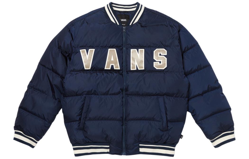Vans Logo Printed Zip-Up Long Sleeve Jacket Blue VN000FDCLKZ
