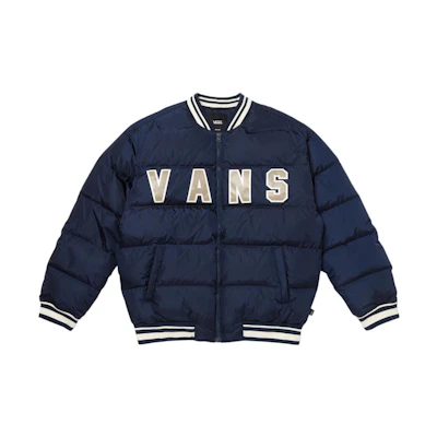 Vans Logo Printed Zip-Up Long Sleeve Jacket Blue VN000FDCLKZ