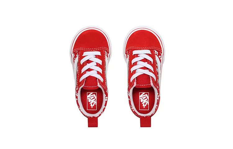 Vans Logo Repeat Elastic Lace Old Skool Red 圖 3