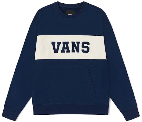 Vans Logo Retro Colorblock Pullover Sweatshirt Unisex - Deep Blue VN0002HRLKZ Buy Vans Logo Retro Colorblock Pullover Sweatshirt Unisex - Deep Blue VN0002HRLKZ