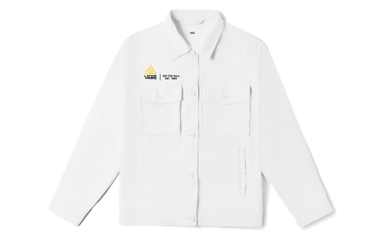 Vans Logo Workwear Casual Jacket Off-White (Couples' Style) VN0A4RBPFS8