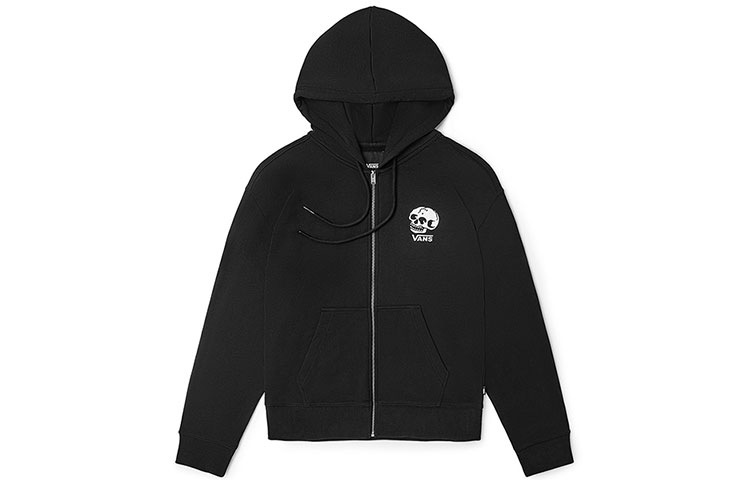 Vans Loose Fit Casual Zip-Up Hoodie Jacket Black (Unisex) VN0A54J6BLK