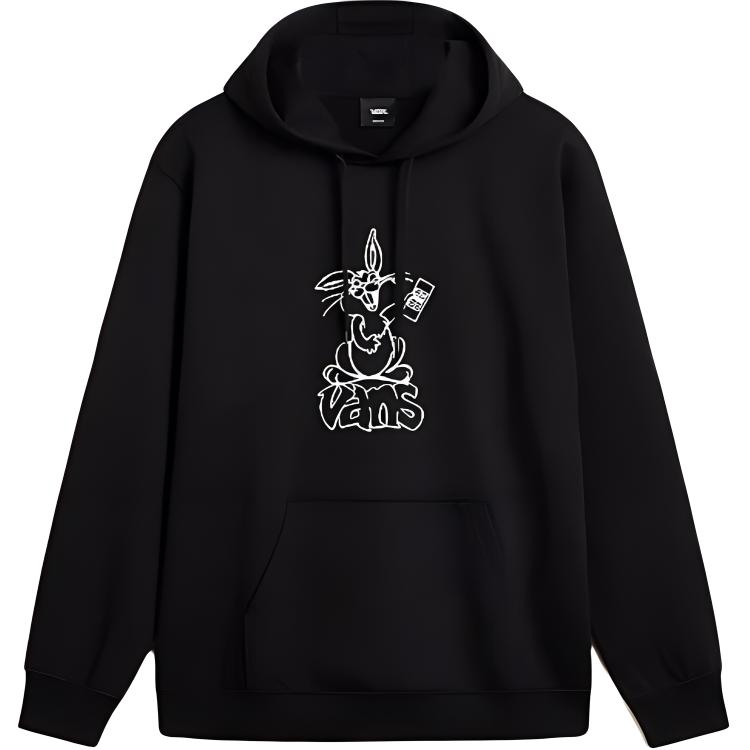 Vans Loose Fit Pullover Hoodie Black Long Sleeve Casual Sweater VN000JE7BLK