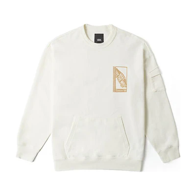 Vans Loose Fit Skateboard Logo Retro Long Sleeve Sweatshirt - White VN000GQGFS8