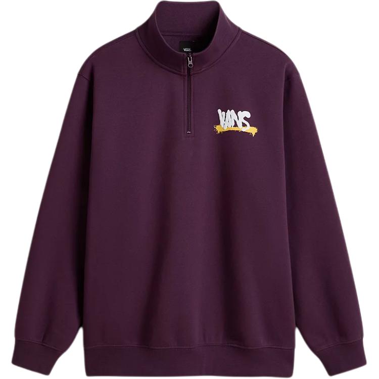 Vans Loose Pullover Stand Collar Purple Long-Sleeve Sweatshirt VN000KPBCHJ