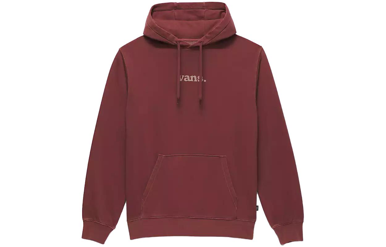 Vans Lowered Wash Pullover Hoodie Brown Unisex Letter Print Casual Sweatshirt VN000ABH-7YO